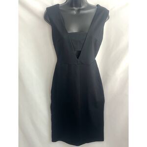 Cynthia Rowley LBD Black Sheath Cocktail Dress Size XS Career Office Classic